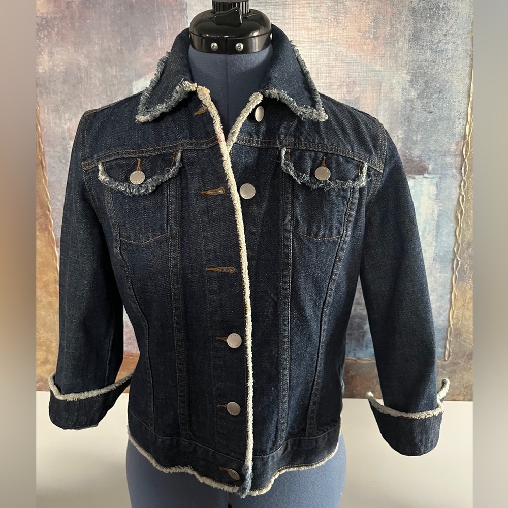 Denim Jacket with Contrast Trim